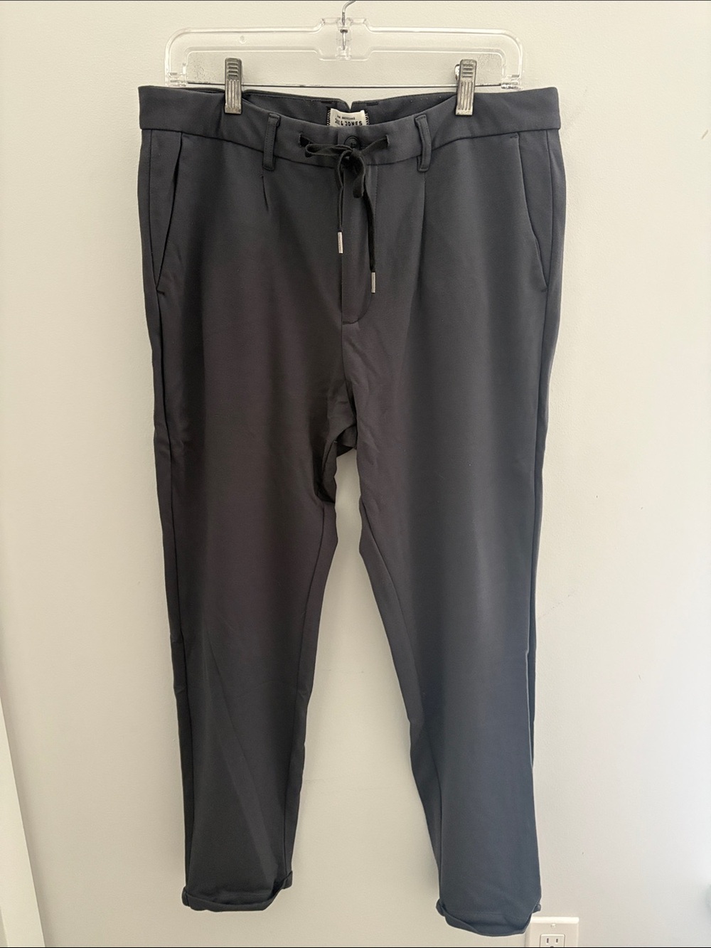 Jack & Jones Men's Grey Faux Drawstring Jogger Pants size 34x32